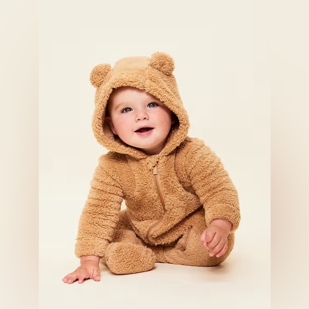 [Bundle 2/$20] Old Navy Hooded Critter Footed Sherpa One-Piece for Baby